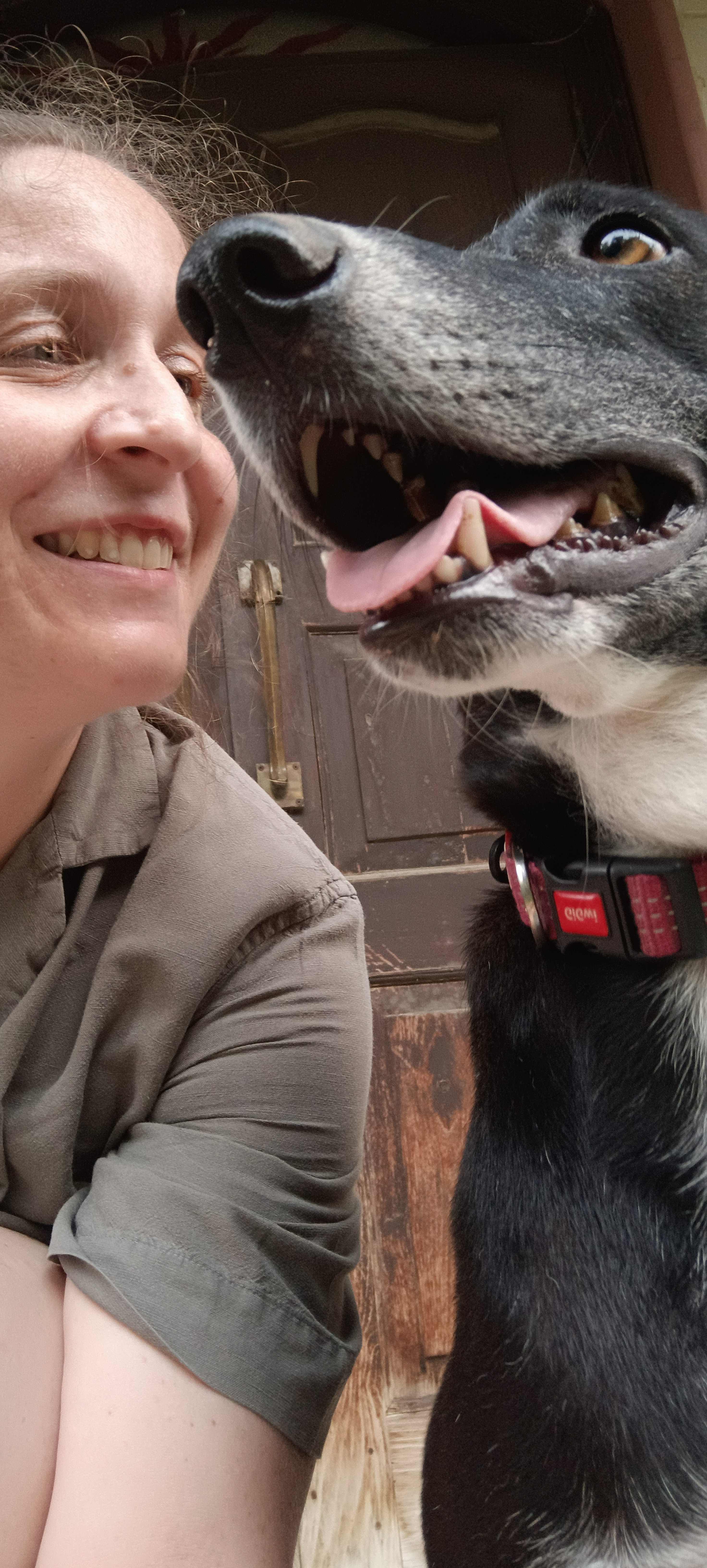 Charlotte with one of her dogs