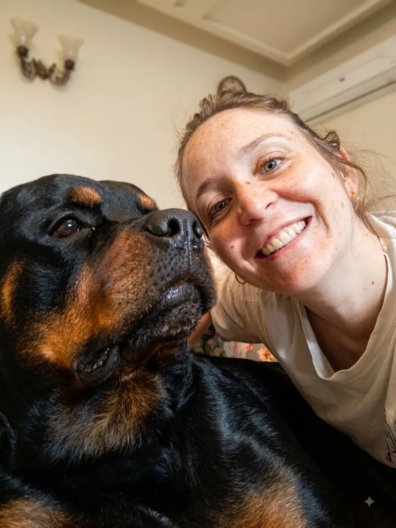 Charlotte and her five dogs in Delhi NCR